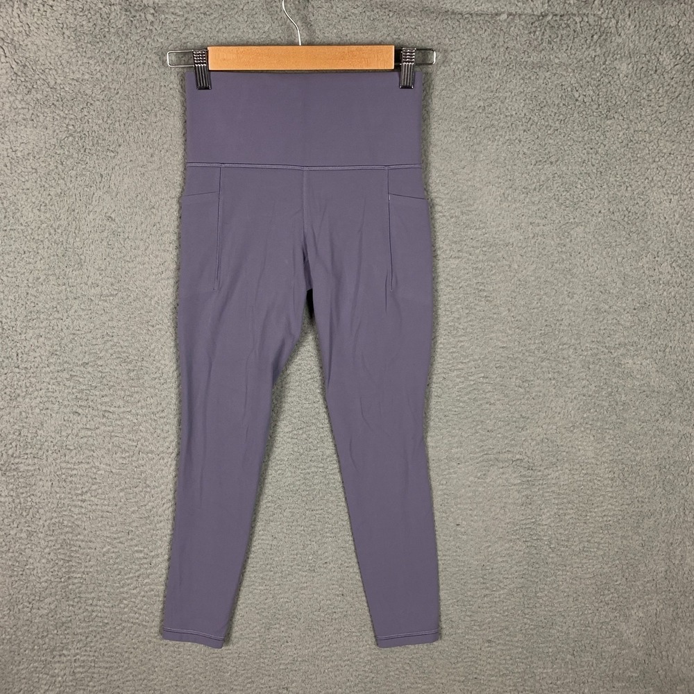 Athleta Salutation 7/8 Tights Women's XS Stash Pocket II‎ High Rise Purple